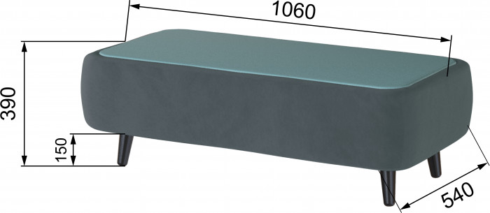 Стол журнальный Пай серый/мдф бриз