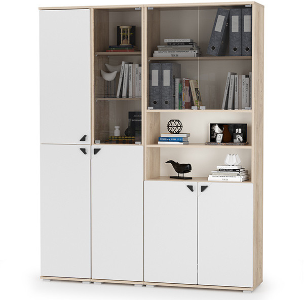 Бостон № 48, дуб эндгрейн элегантный/фасады МДФ милк рикамо софт