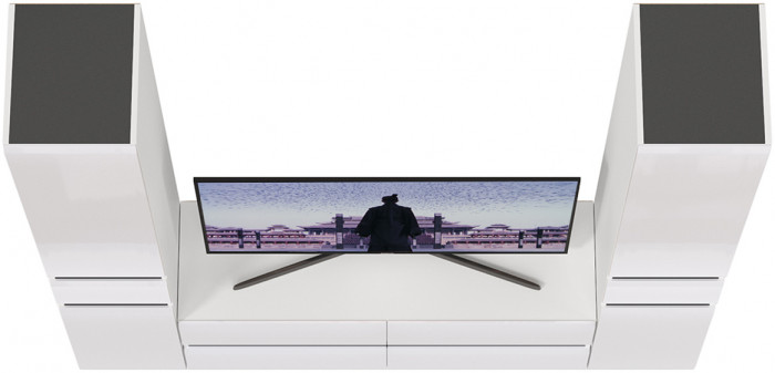 Сидней Комплектация № 017, корпус: белый/чёрный/фасады: МДФ белый глянец