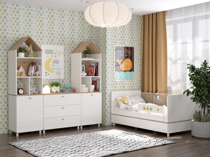 Эйп 11.40 Кровать, белый/дуб белый