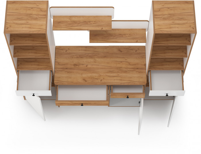 Вуди Компоновка № 09, белый премиум/дуб крафт золотой