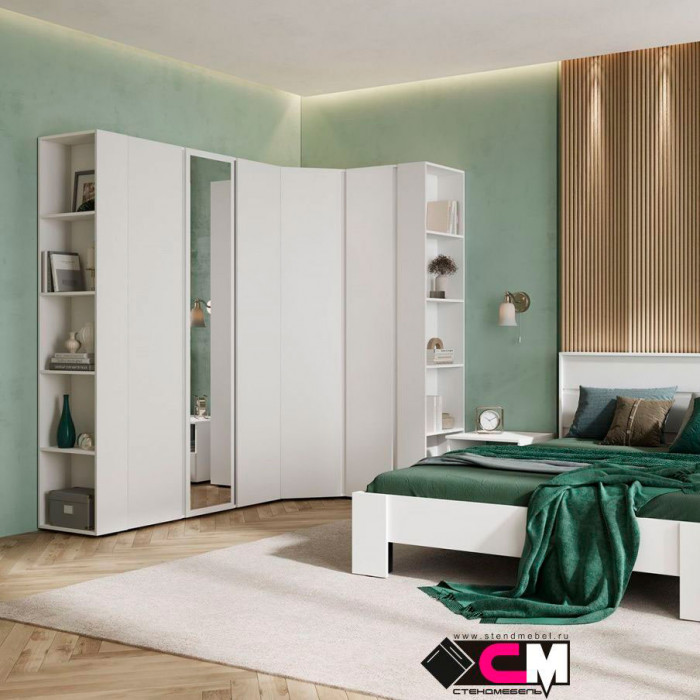 Хелен ШК 04 Шкаф угловой (0,748х2,100х0,748) белый/белый