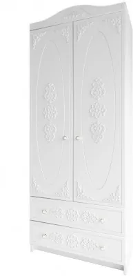 МС Ки-Ки Шкаф ШД 900.1, Белый/Белое дерево