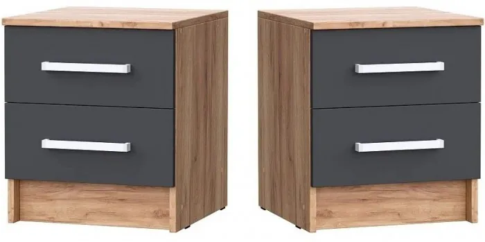 Мартина Тумбы прикроватные (Сонома / Белый глянец)