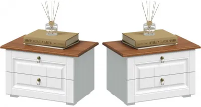Валенсия Тумбы прикроватные (Белый матовый / Орех)
