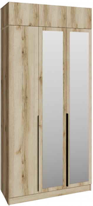 Шкаф 1,2 с антресолью и зеркалом Мадрид, Дуб делано
