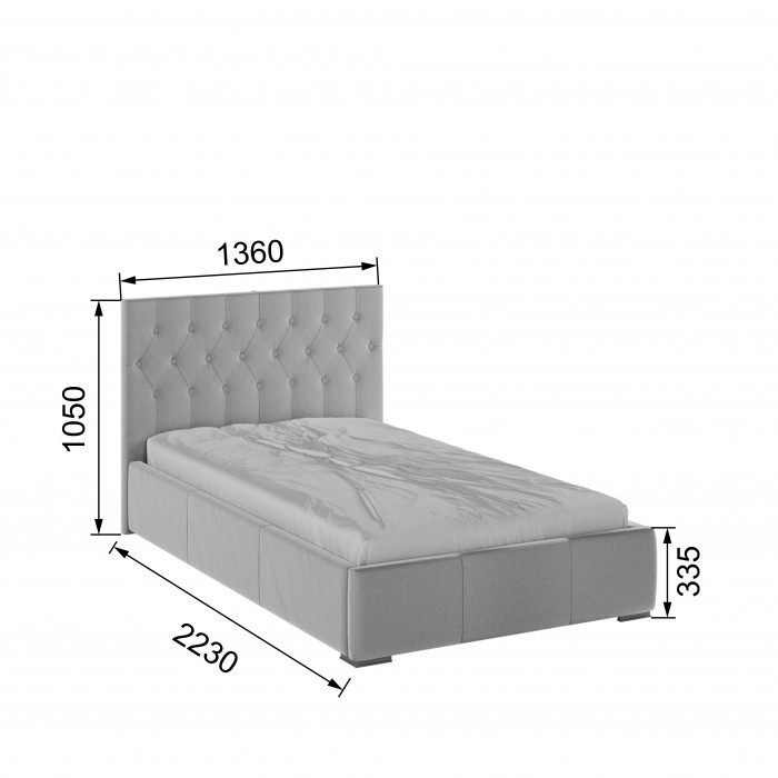 Октавия Кровать интерьерная 120 светло-серый ромб, ПМ