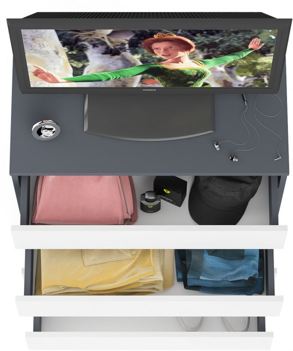 Мори Комод МК800.4, графит/белый