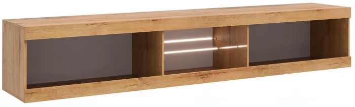 Прага Тумба ТВ макси, вотан/Черный глянец