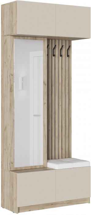 Модульная прихожая Бостон ЛДСП, крафт серый/кашемир