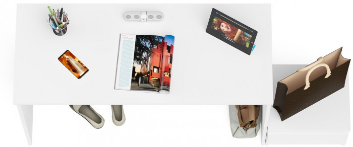 Мори Стол письменный МСП1200.1 + Тумба ТМП400.1, цвет белый, ШхГхВ 160,8х50х76,6 см., универсальная сборка