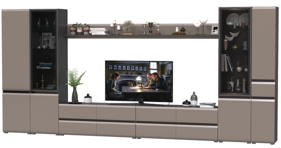 Сидней Комплектация № 112, корпус: антрацит/фасады: МДФ веллюто капучино