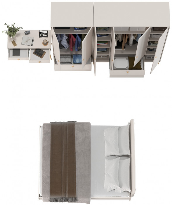 Афина Спальня 21-1600, кашемир серый