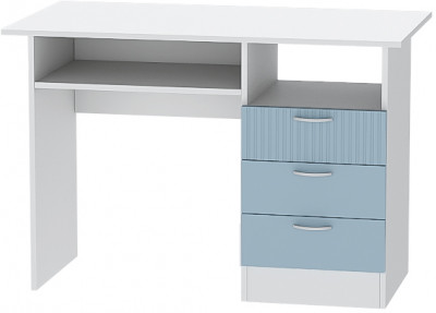 Стол письменный Бриз МДФ для детской, Белый/Антарктида (Полосы)