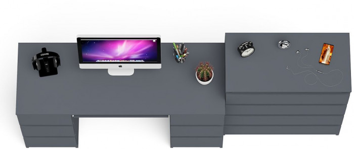 Мори компьютерный стол МС-2 + Комод МК800.4, графит