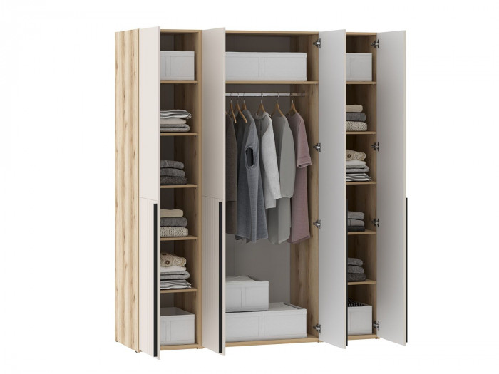 Шкафы Арден 200.2-полки-200.04-200.02-полки Дуб Делано / Сантьяго софт