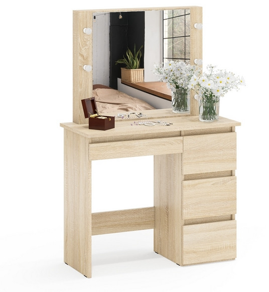 Стол косметический с подсветкой Сура, дуб сонома