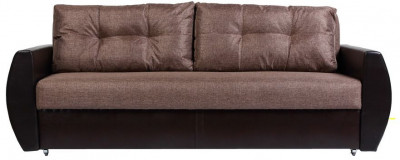 Диван-кровать Бостон 150х195, еврокнижка, рогожка/экокожа, коричневый