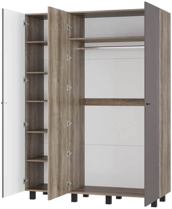 Шкаф 3-х створчатый Олива ШК-08, Дуб каньон, Муссон софт