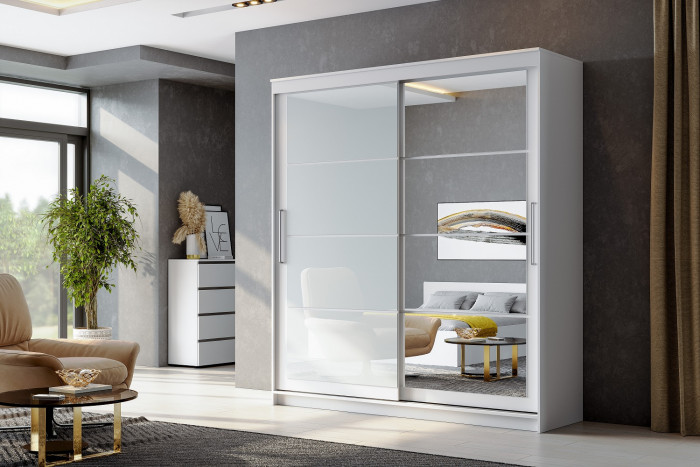 Шкаф-купе "ШКП 3" (1,6) Белый текстурный