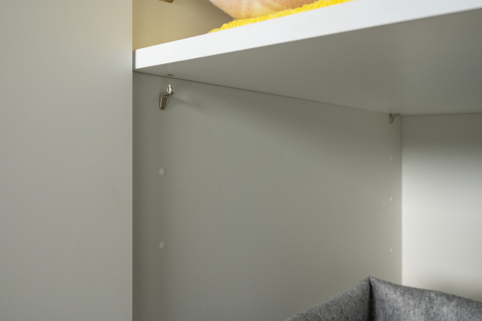 Остин 13.336.02 Шкаф для одежды(две двери), белый шагрень/дуб крафт золотой