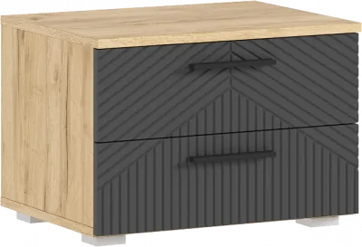 Сильвия Тумбы прикроватные 2шт, Браш Графит/Дуб крафт