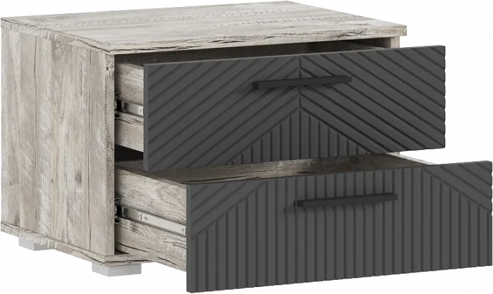 Сильвия Тумбы прикроватные 2шт, Браш Графит/Дуб Юкон