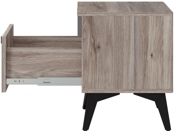 Тумба прикроватная "Кассандра" ТБ-11 Дуб Смоки/MF14 Муссон софт