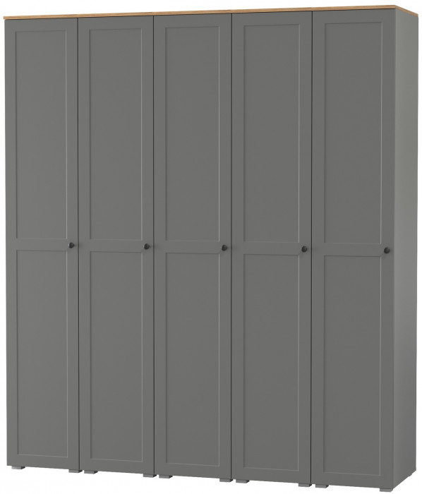 Остин 13.225 Шкаф-пенал 5 шт., цвет серый графит/дуб крафт золотой, ШхГхВ 200х54,3х229,6 см., универсальная сборка