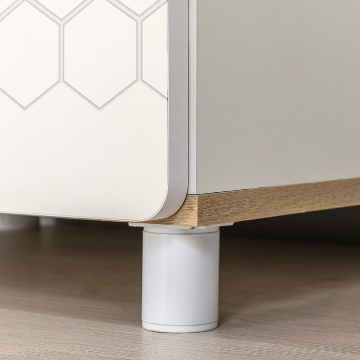 Эйп 13.334 Шкаф для одежды + 13.322 Комод + 13.14 Стеллаж, белый/дуб белый