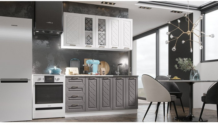 Кухня МДФ Агава 1600, Акация белая