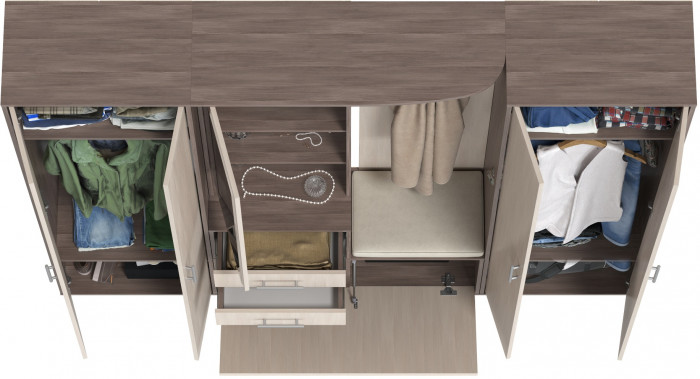 Прихожая Домино 4, бодега тёмный/бодега светлый