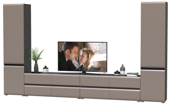 Сидней Комплектация № 128, корпус: антрацит/фасады: МДФ веллюто капучино