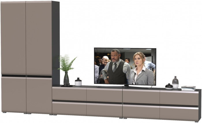 Сидней Комплектация № 128, корпус: антрацит/фасады: МДФ веллюто капучино