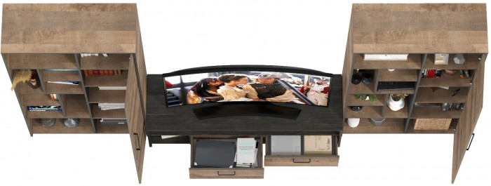 Трувор Гостиная 076, дуб гранж песочный/интра