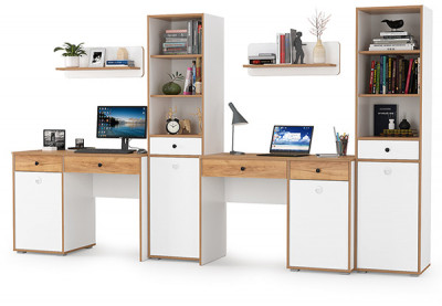 Вуди Компоновка № 15, белый премиум/дуб крафт золотой