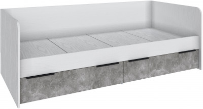 Кровать Мадрид (0,8) с 2-мя ящиками, Белый/Ателье светлое