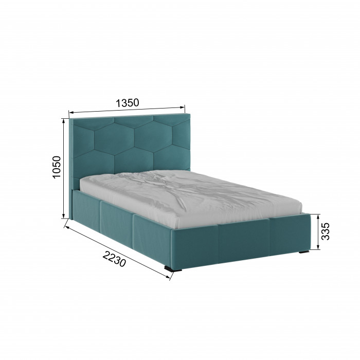 Манука Кровать интерьерная 120 бирюза, ПМ