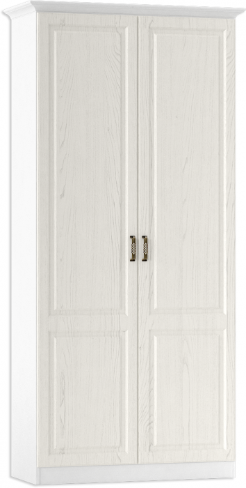 Ливерпуль Шкаф для одежды + карниз, ясень ваниль/белый
