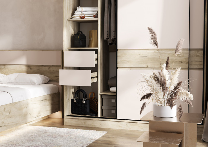 Шкаф-купе 1800, Крафт серый/Кашемир