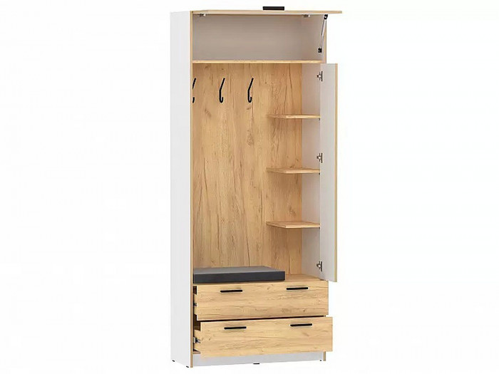 НМ 014.64 Шкаф комбинированный Оттавия Белый/Дуб золотой