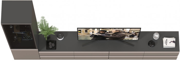 Сидней Комплектация № 129, корпус: антрацит/фасады: МДФ веллюто капучино