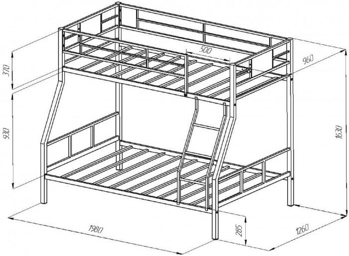 Двухъярусная кровать Гранада 1КВ (Дуб Айленд, Слоновая кость)