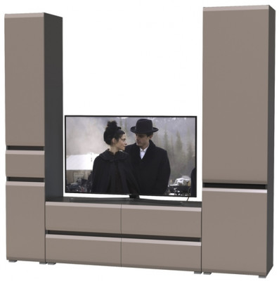 Сидней Комплектация № 022, корпус: антрацит/фасады: МДФ веллюто капучино