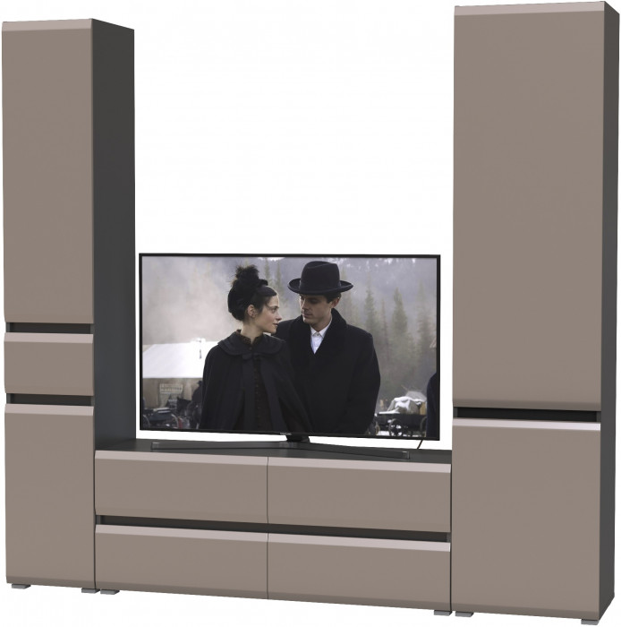 Сидней Комплектация № 022, корпус: антрацит/фасады: МДФ веллюто капучино