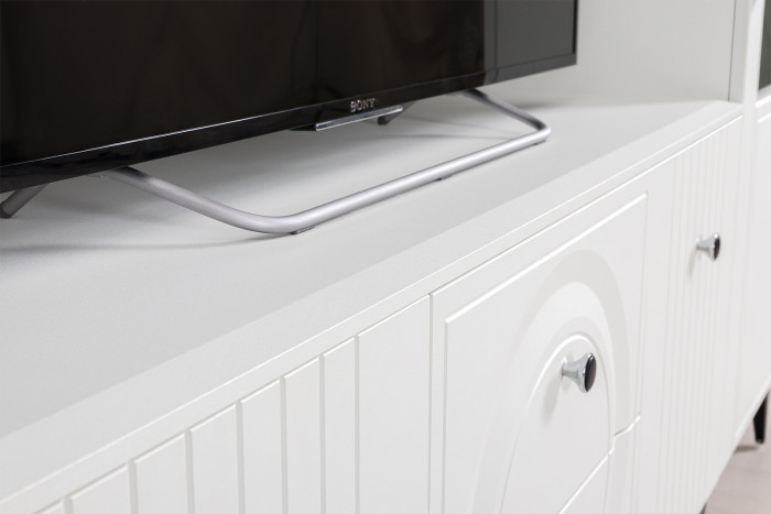 Валенсия Гостиная № 078, ЛДСП белый шагрень/МДФ белый шагрень