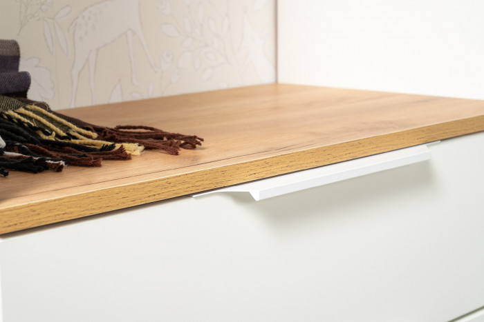 Октава Прихожая 31, цвет белый шагрень/дуб крафт золотой/фасады МДФ белый шагрень, ШхГхВ 193,7х35,4х197,6 см., универсальная сборка