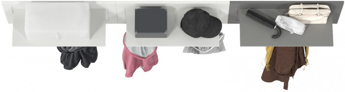 Остин 15.12 Вешалка + 15.12 Вешалка + 15.12 Вешалка, белый шагрень/серый графит