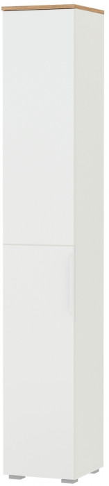 Октава 13.228 Шкаф-пенал, белый шагрень/дуб крафт золотой/фасады МДФ белый шагрень