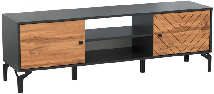 Тумба под ТВ Лофт 59.01 черный/дуб вотан